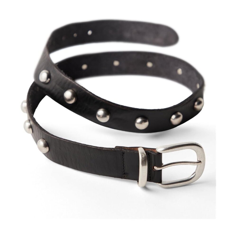 Free People Black Leather Studded Belt